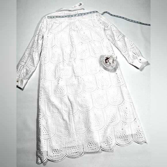 NWT Lilly Pulitzer Dress White Eyelet Midi Shirt Dress Size 6 - Picture 7 of 7